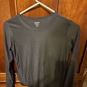 Old Navy Black Fitted Long Sleeve T-Shirt